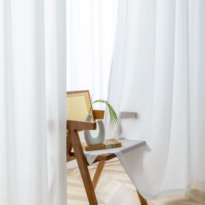 White Sheer Gauze Curtain
